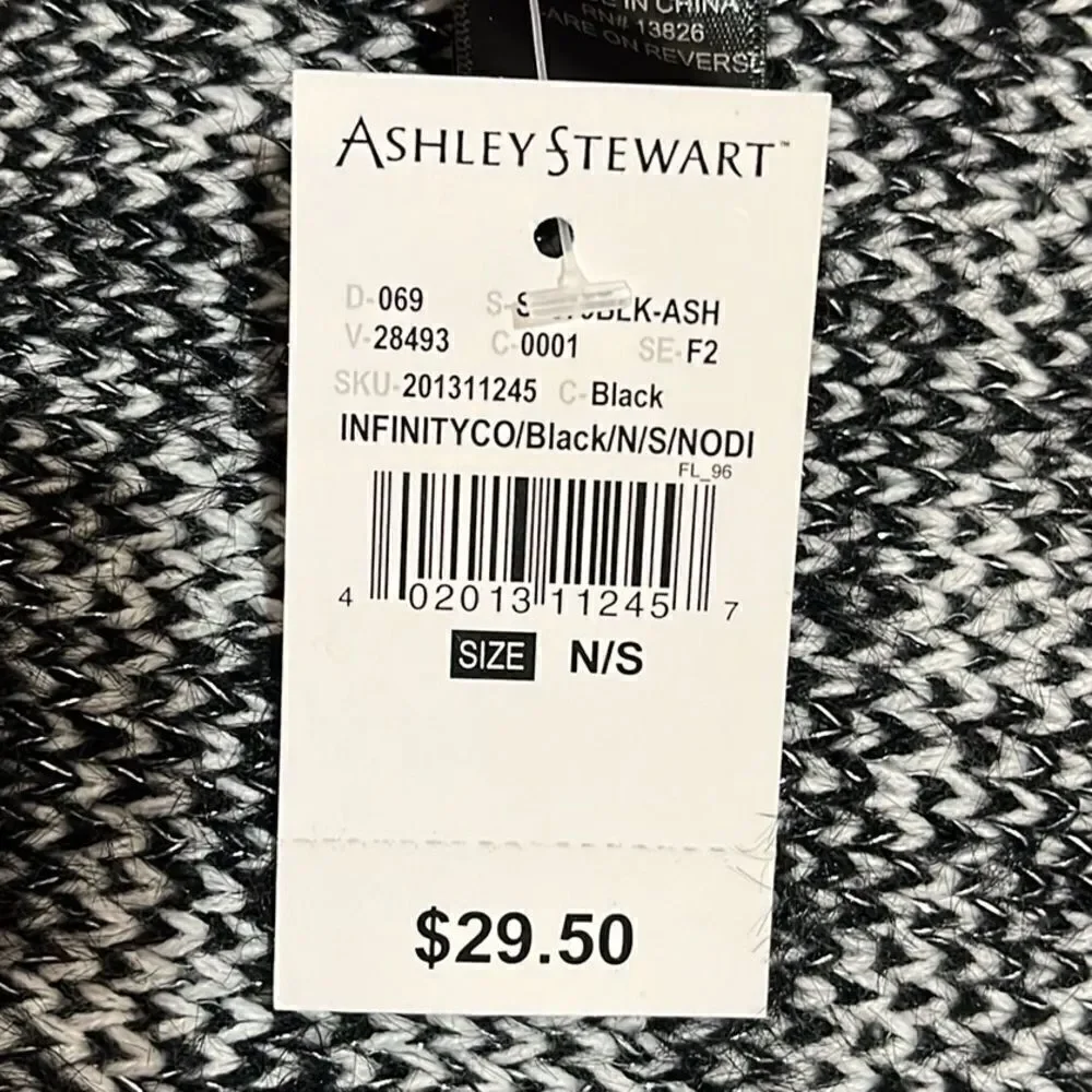 Ashley Stewart Metallic Houndstooth Infinity Scarf